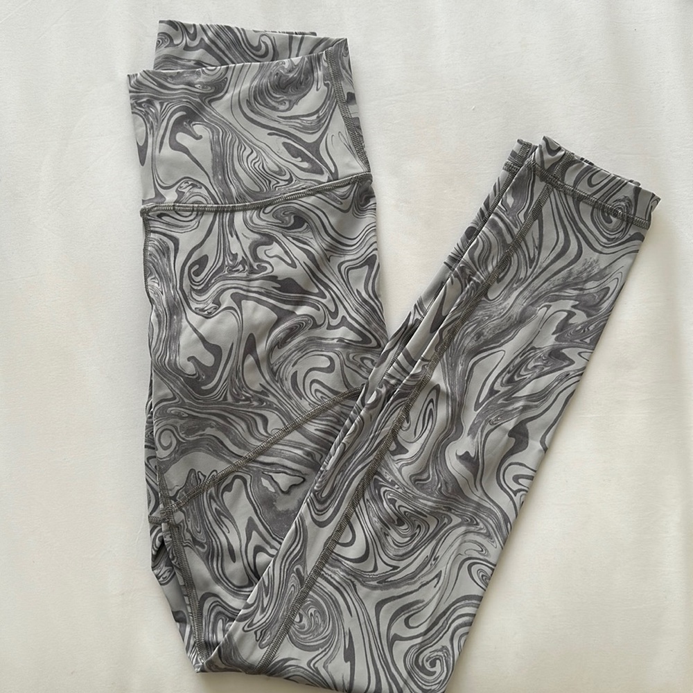 Gray and White Swirly Lululemon leggings